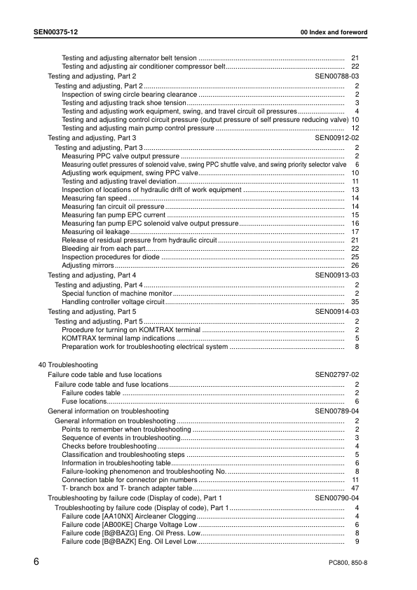 Komatsu PC800 LC SE-8 PC850 SE-8 Excavator Workshop Manual SN 50001 10001 and UP SEN0037312 Printed Book - Image 10