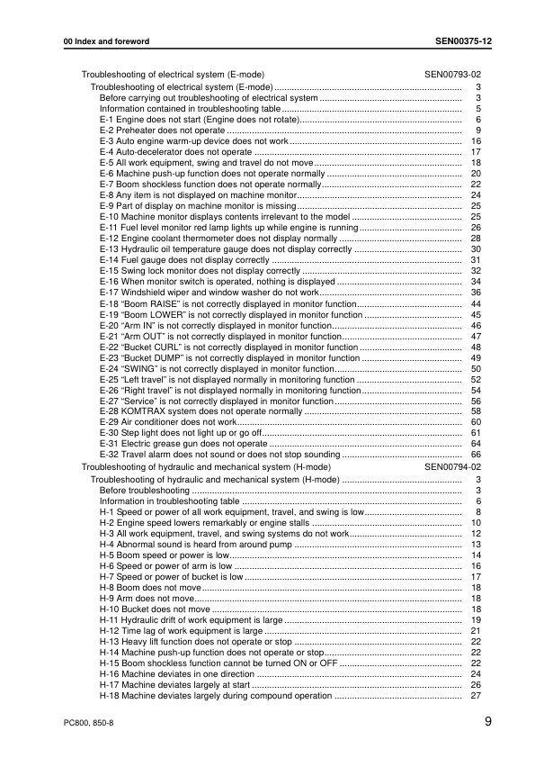 Komatsu PC800 LC SE-8 PC850 SE-8 Excavator Workshop Manual SN 50001 10001 and UP SEN0037312 Printed Book - Image 4