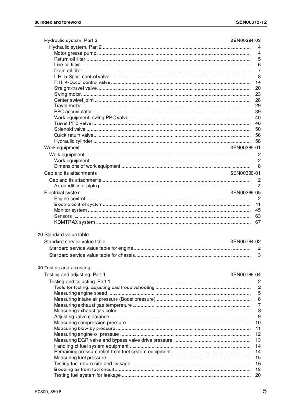 Komatsu PC800 LC SE-8 PC850 SE-8 Excavator Workshop Manual SN 50001 10001 and UP SEN0037312 Printed Book - Image 9