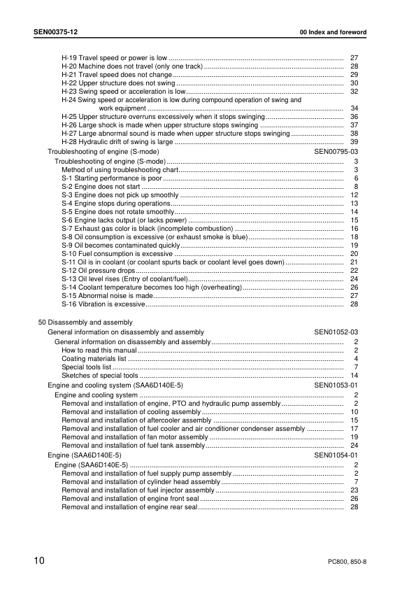 Komatsu PC800 LC SE-8 PC850 SE-8 Excavator Workshop Manual SN 50001 10001 and UP SEN0037312 Printed Book - Image 5