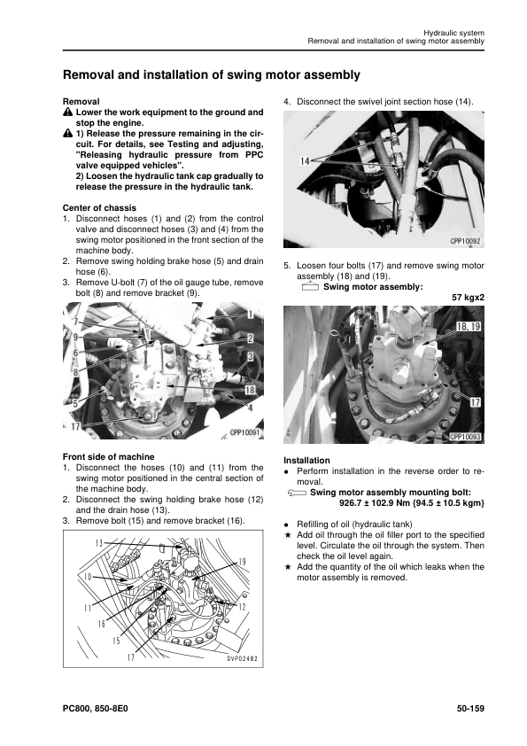 Komatsu PC800 LC SE-8E0 OC850 SE-8E0 Excavator Workshop Manual SN 65001 and UP - Image 12