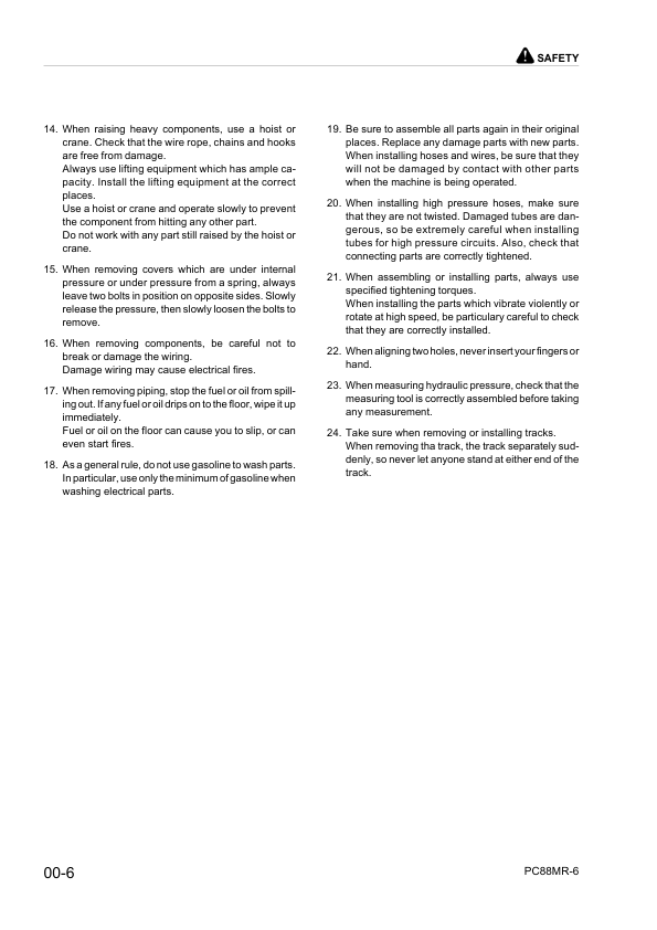 Komatsu PC88MR-6 Excavator Workshop Manual SN F00003 and UP Printed Book - Image 8