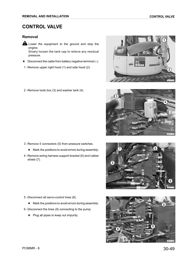 Komatsu PC88MR-6 Excavator Workshop Manual SN F00003 and UP Printed Book - Image 15