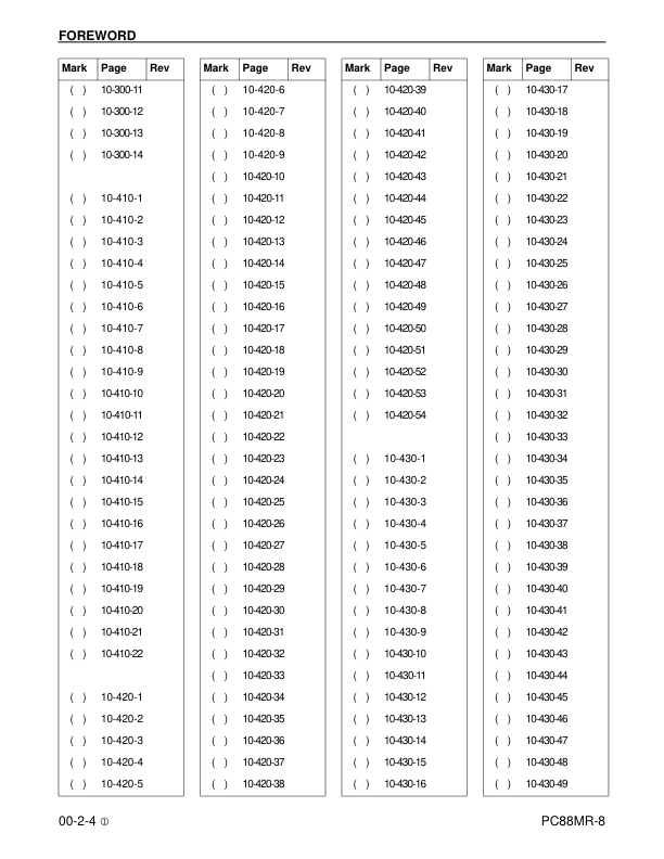 Komatsu PC88MR-8 Excavator Workshop Manual SN A90001 and UP Printed Book - Image 9
