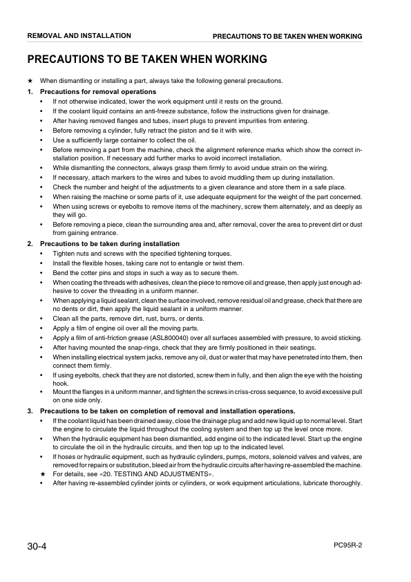 Komatsu PC95R-2 Excavator Workshop Manual SN 21D5210001 21D5220001 and UP - Image 13