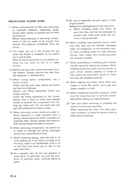 Komatsu PW05-1 Wheeled Excavator Workshop Manual SN 1001 and UP Printed Book - Image 7