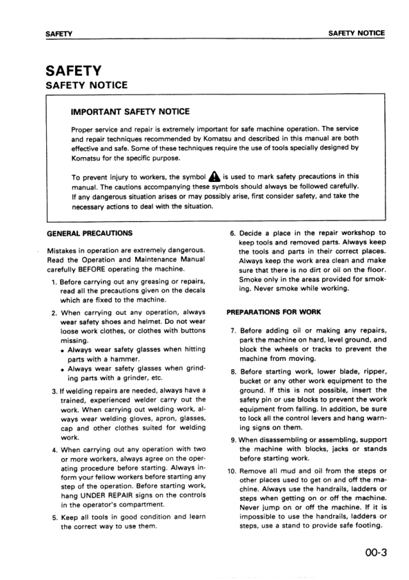 Komatsu PW100-3 Wheeled Excavator Workshop Manual SN 1890 and UP Printed Book - Image 9