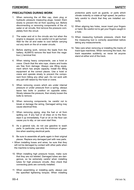 Komatsu PW160-7K Wheeled Excavator Workshop Manual SN K40001 and UP - Image 7