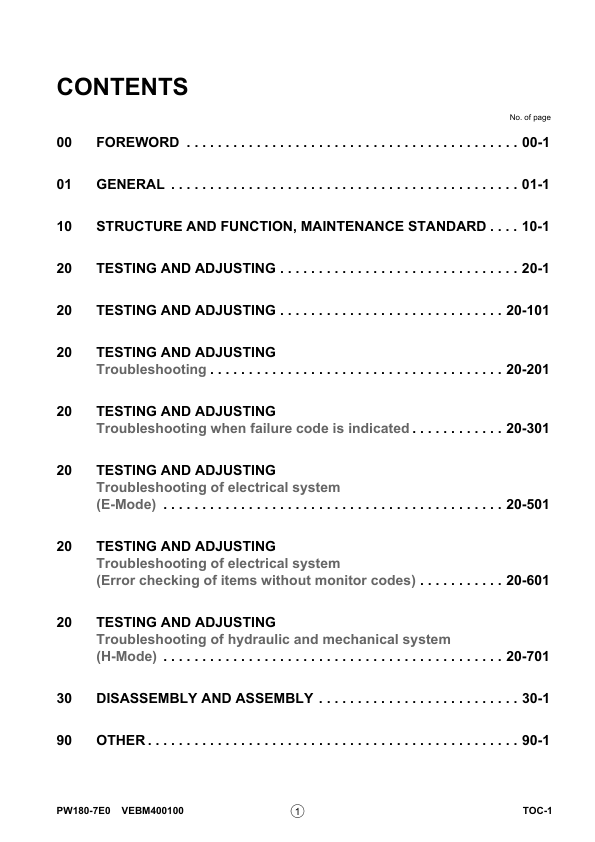 Komatsu PW180-7E0 Wheeled Excavator Workshop Manual SN H55051 and UP Printed Book - Image 5