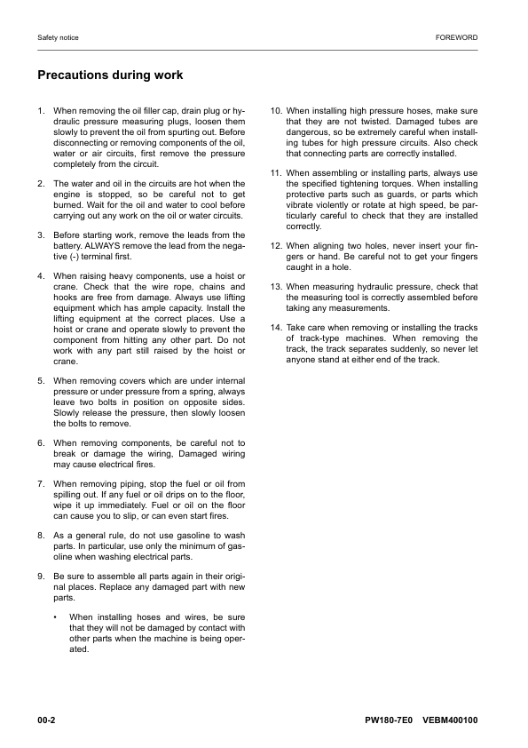 Komatsu PW180-7E0 Wheeled Excavator Workshop Manual SN H55051 and UP Printed Book - Image 7