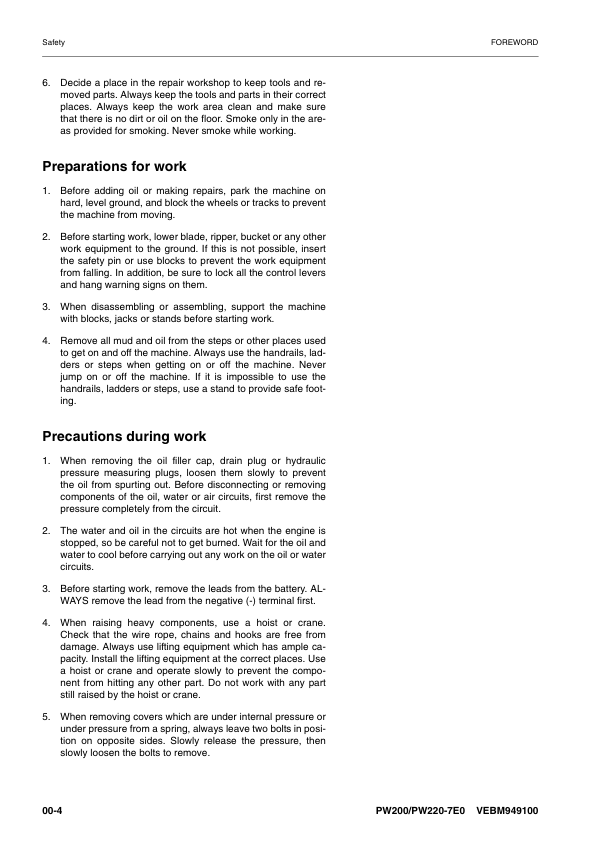 Komatsu PW200-7E0 PW220-7Eo Wheeled Excavator Workshop Manual SN H55051 and UP Printed Book - Image 7