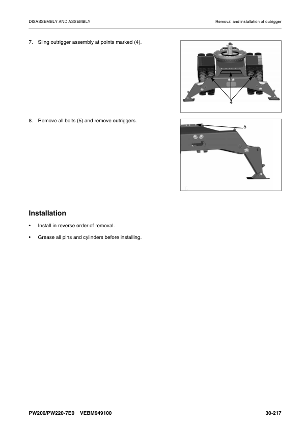 Komatsu PW200-7E0 PW220-7Eo Wheeled Excavator Workshop Manual SN H55051 and UP Printed Book - Image 12