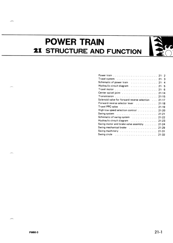 Komatsu PW60-3 Wheeled Excavator Workshop Manual SN 2001 and UP - Image 17