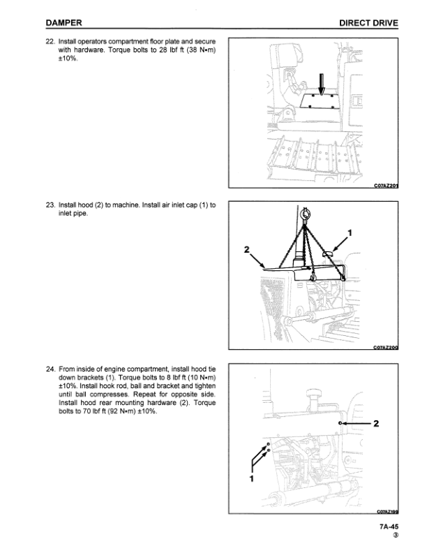 Komatsu TD7H TD8H TD9H Crawler Tractor Dozer Workshop Manual - Image 13