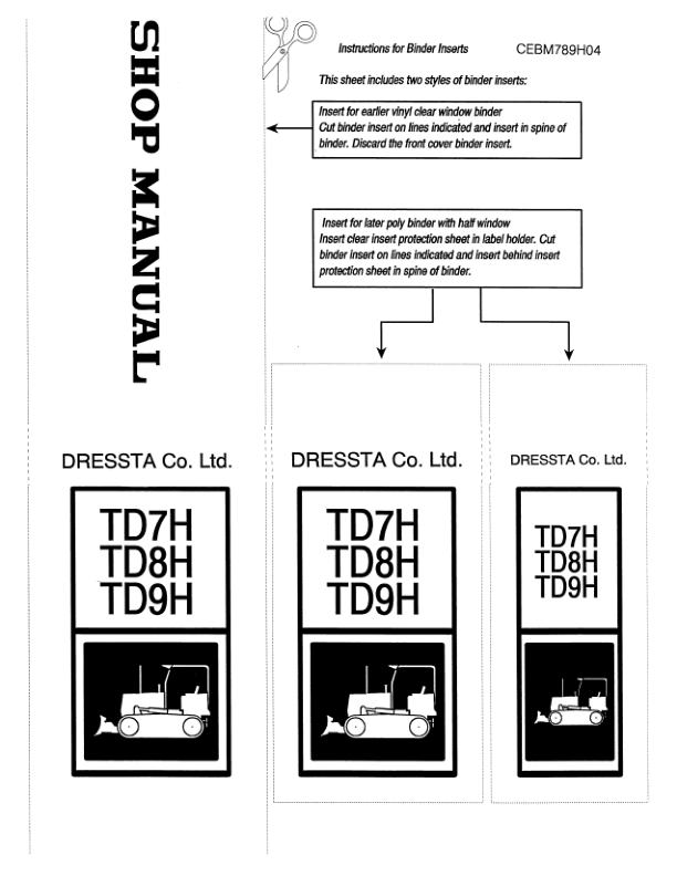 Komatsu TD7H TD8H TD9H Crawler Tractor Dozer Workshop Manual - Image 5
