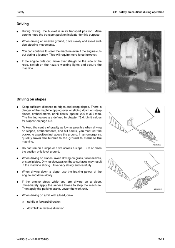 Komatsu WA90-5 Wheel Loader Operation and Maintenance Manual SN50051 and UP - Image 16