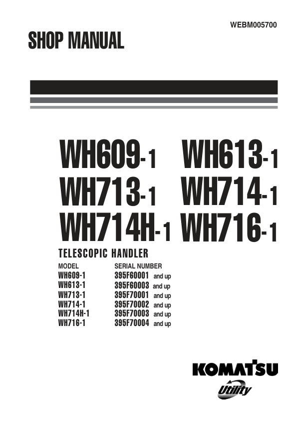 Komatsu WH609-1 613-1 713-1 714-1 714H-1 716-1 Telescopic Handler Workshop Manual - Image 2