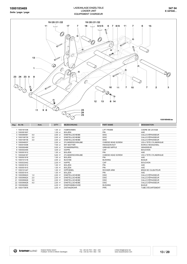 Kramer 1150 Wheel Loader Parts Catalog SN from 347040001 - Image 14