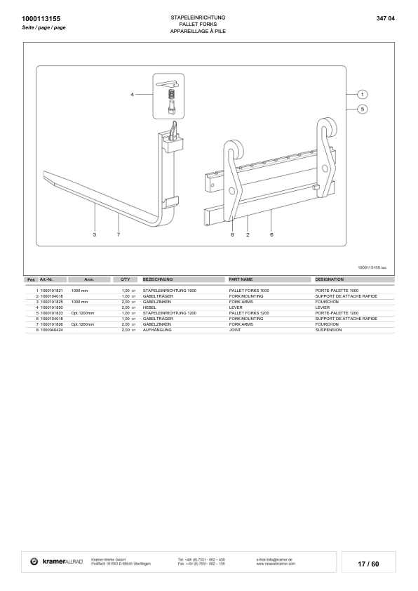Kramer 1150 Wheel Loader Parts Catalog SN from 347040001 - Image 12