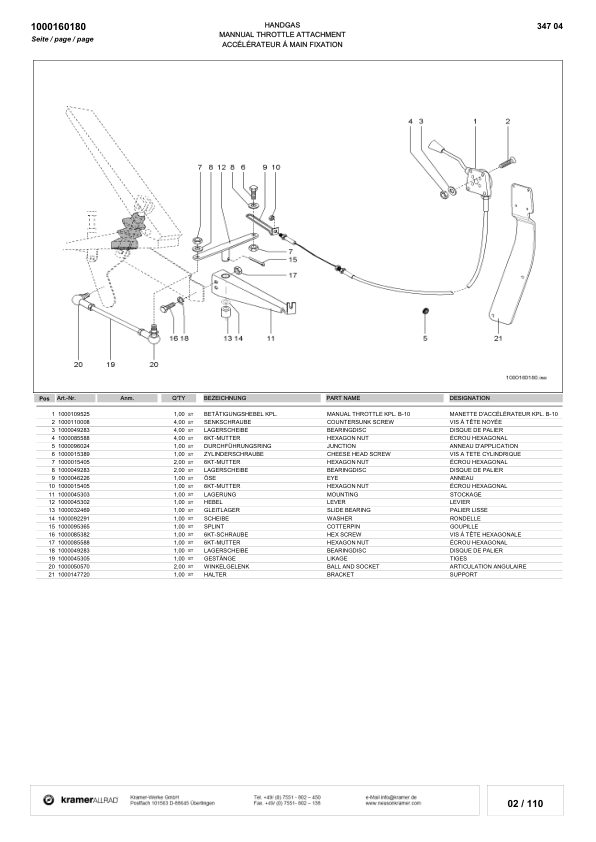 Kramer 1150 Wheel Loader Parts Catalog SN from 347040001 - Image 13
