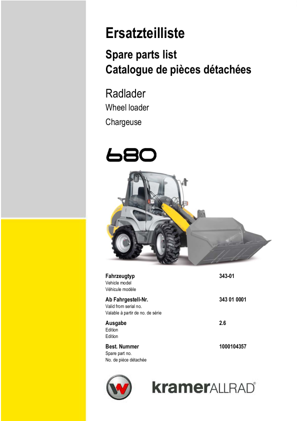 Kramer 680 Wheel Loader Parts Catalog - Image 2