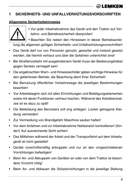 Lemken Saphir 7 DS ES S Seed Drill Operators Manual DE - Image 3