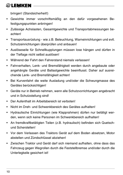 Lemken Saphir 7 DS ES S Seed Drill Operators Manual DE - Image 4