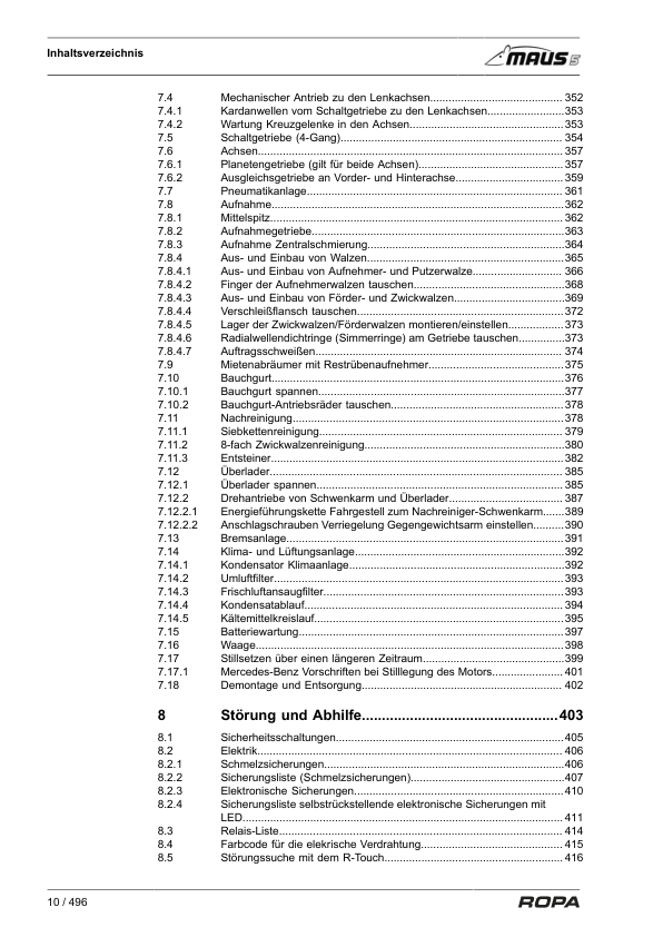ROPA MAUS 5 Operators Manual - Image 3