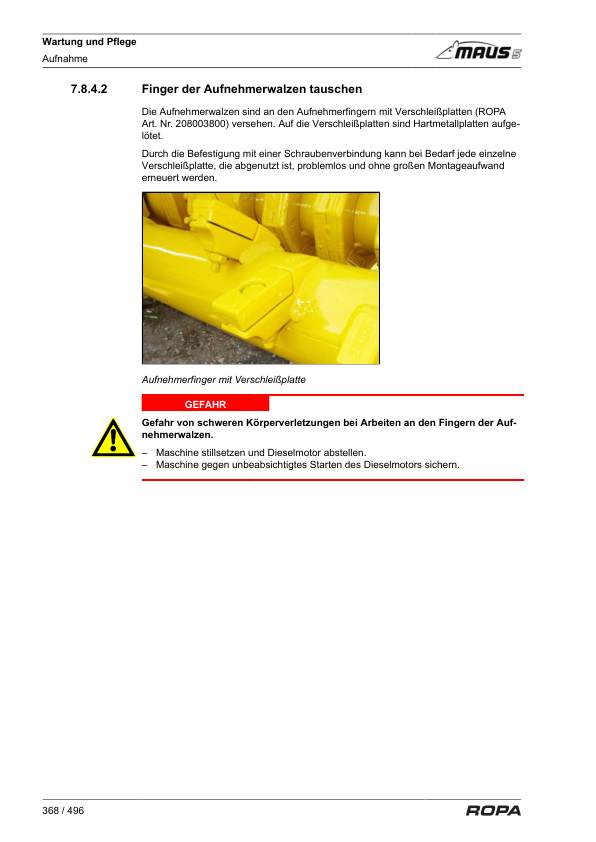 ROPA MAUS 5 Operators Manual - Image 18