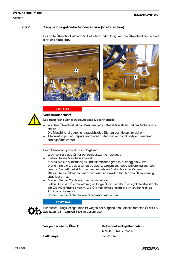 ROPA Panther 2S Operation and Maintenance Manual DE - Image 16