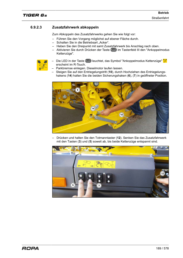 ROPA Tiger 6S Operation and Maintenance Manual DE - Image 13