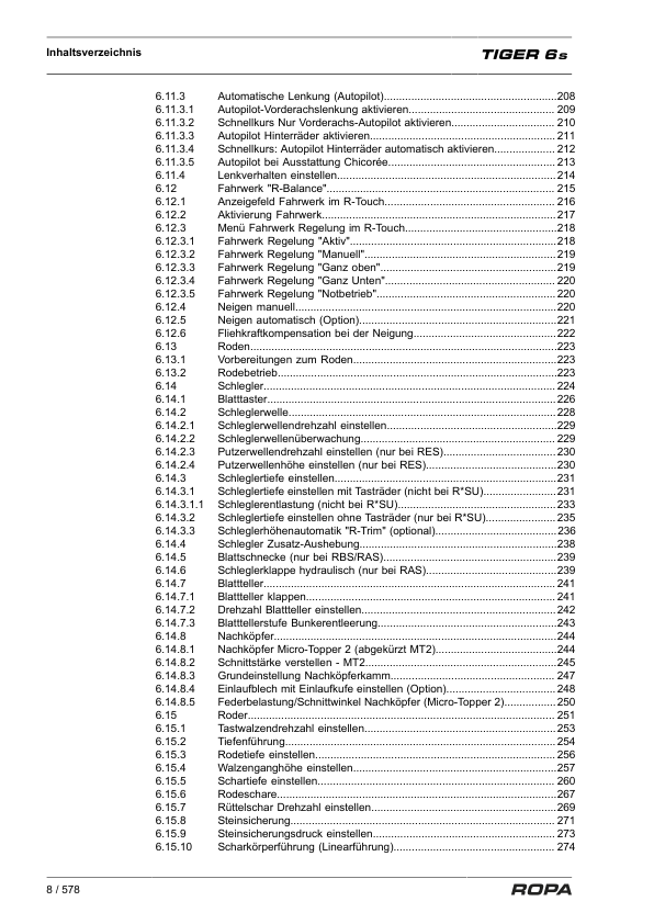 ROPA Tiger 6S Operation and Maintenance Manual DE - Image 19