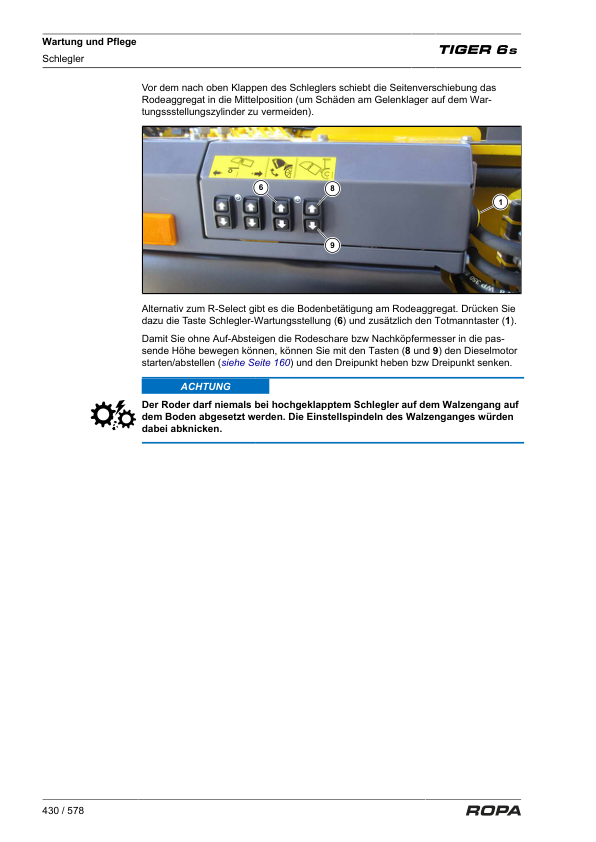 ROPA Tiger 6S Operation and Maintenance Manual DE - Image 16