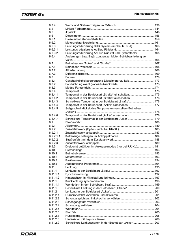 ROPA Tiger 6S Operation and Maintenance Manual DE - Image 9