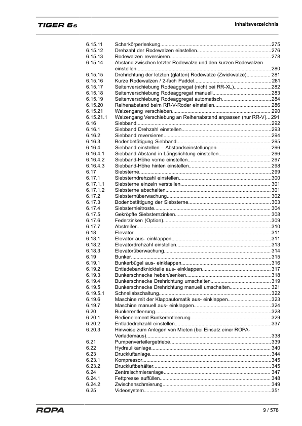 ROPA Tiger 6S Operation and Maintenance Manual DE - Image 11
