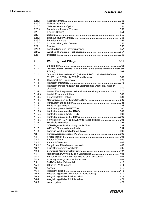 ROPA Tiger 6S Operation and Maintenance Manual DE - Image 3