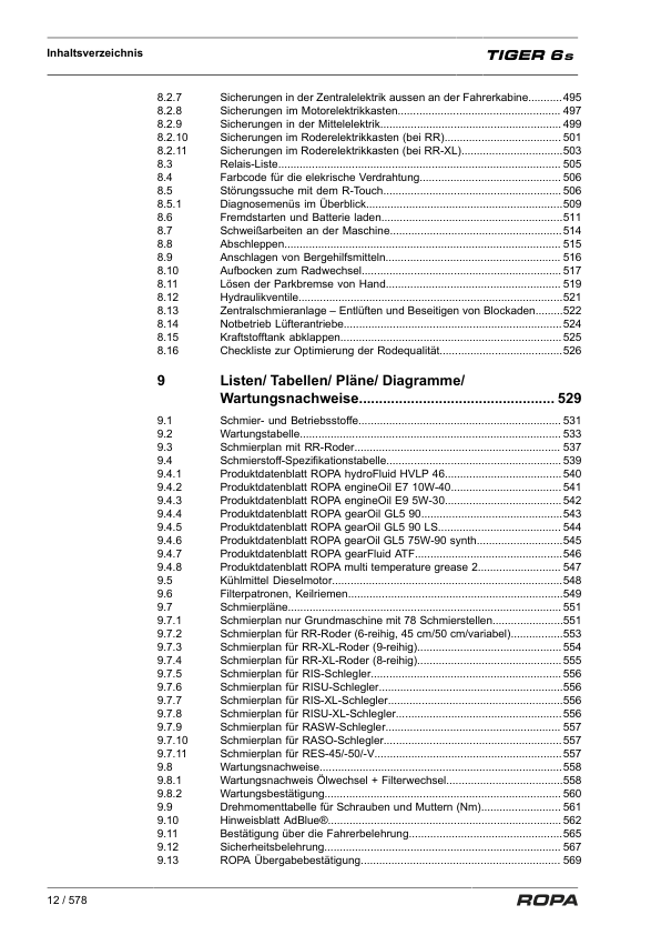 ROPA Tiger 6S Operation and Maintenance Manual DE - Image 5