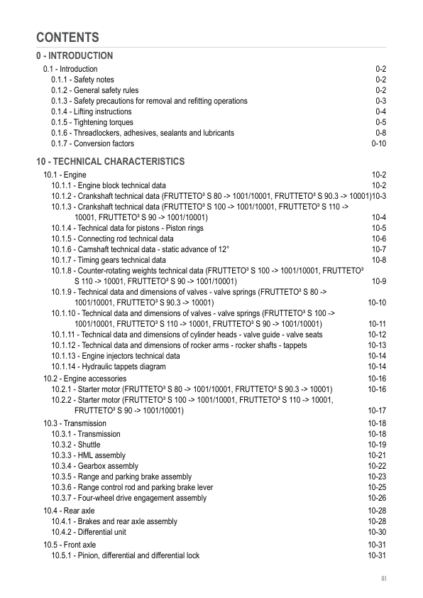 SAME FRUTTETO S 80 90 90.3 100 110 Tractor Workshop Manual - Image 6