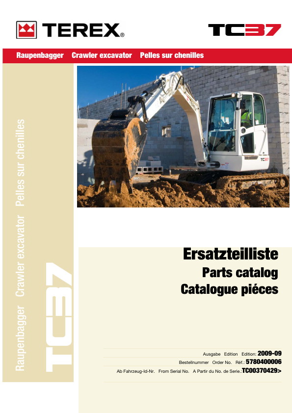 TEREX TC37 Crawler Excavator Parts Catalog - Image 2