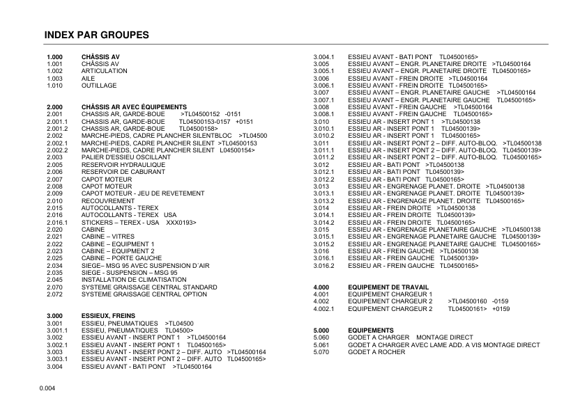 Terex TL450 Wheel Loader Parts Catalog - Image 4