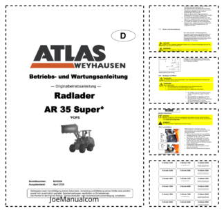 ATLAS AR35 Super Wheel Loader Operators Manual DE
