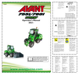 AVANT 755I 760I Stage V Engine Loader Operators Manual 2021