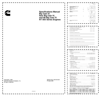 Cummins Big Cam III and IV NT855 Series Engines Specifications Manual
