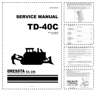 DRESSTA TD-40C Bulldozer Service Manual SN 1501 and UP