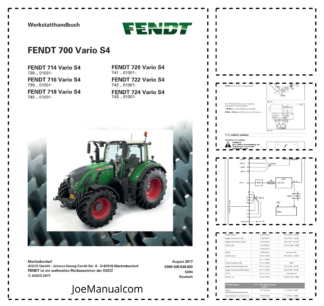 FENDT 700 714 716 718 7120 722 724 Vario S4 Tractor Workshop Manual DE