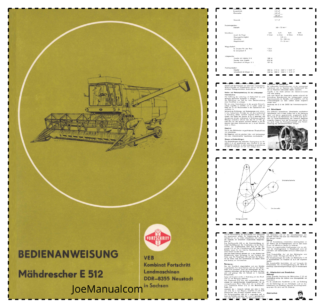 FORTSCHRITT E 512 Combine Operators Manual DE