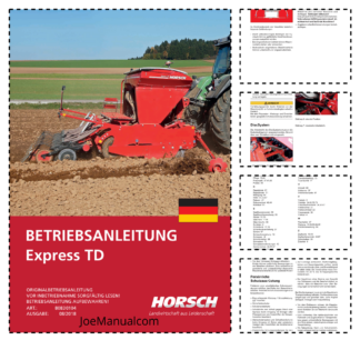 HORSCH EXPRESS TD Seed Drill Operators Manual DE