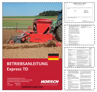 HORSCH EXPRESS TD Seed Drill Operators Manual