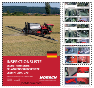 HORSCH LEEB PT 230 270 Self Propelled Sprayer Operators Manual