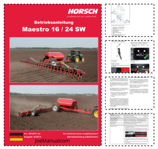HORSCH MAESTRO 16 24 SW Planter Operators Manual DE